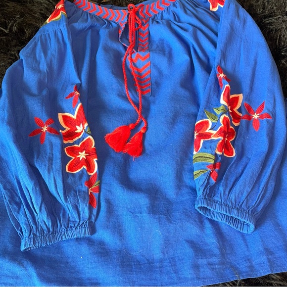 Eloquii embroidered top with tassels, size 18 - Picture 3 of 10